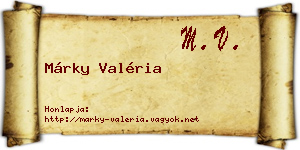 Márky Valéria névjegykártya