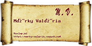 Márky Valéria névjegykártya